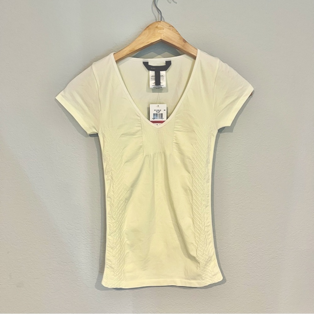 Bcbgmaxazria Top short sleeve Bcbg Maxazria V-Neck Fitted Nylon T-Shirt XSmall